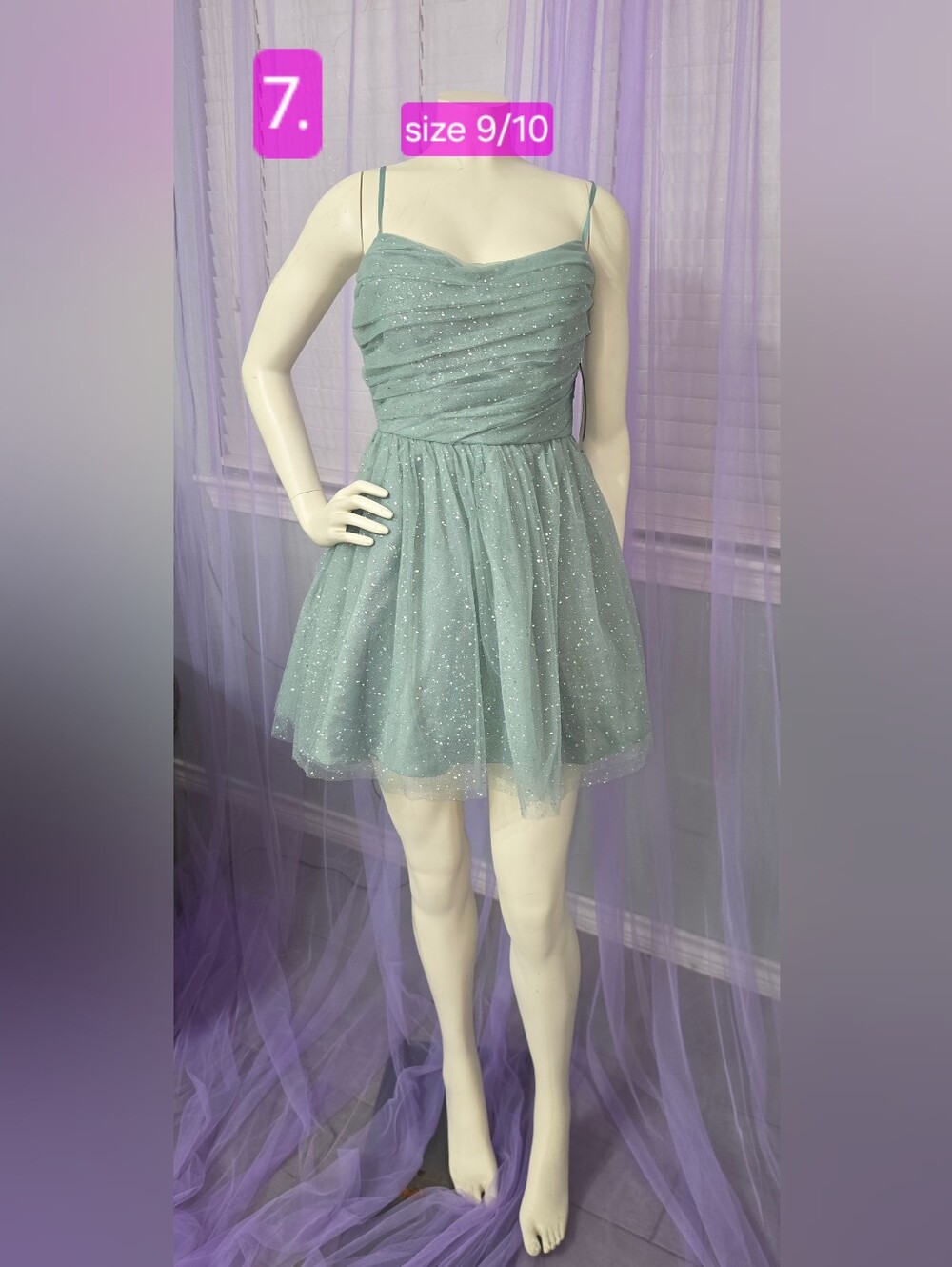 Sparkle Tulle Party Dress - Mint Green